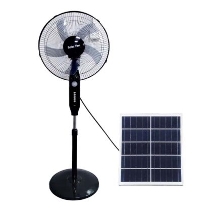 Rechargeable Solar fan Black 16"