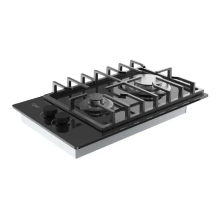 Xper Top 30cm 2 Burners Cast Iron Glass Black