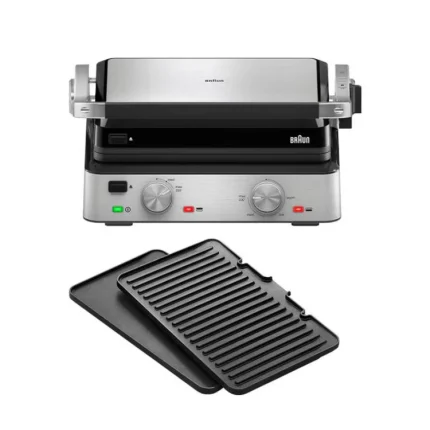 Braun Contact Grill & griddle plate 2000W Stainless/Black