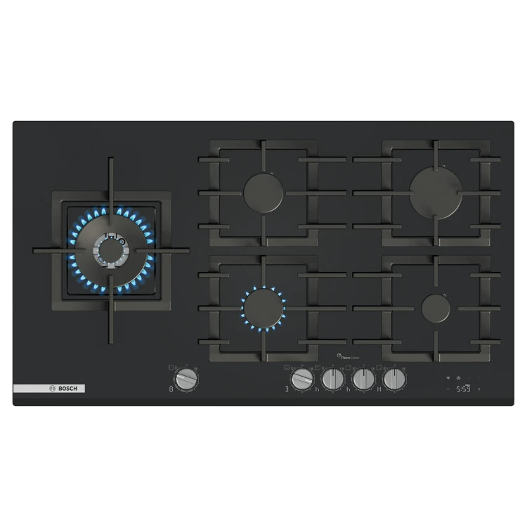 product Bosch Serie 8 Gas Hob 90cm Tempered Glass, Black