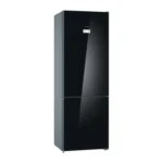 Bosch Serie 6 Bottom Mount Fridge-Freezer Black Glass