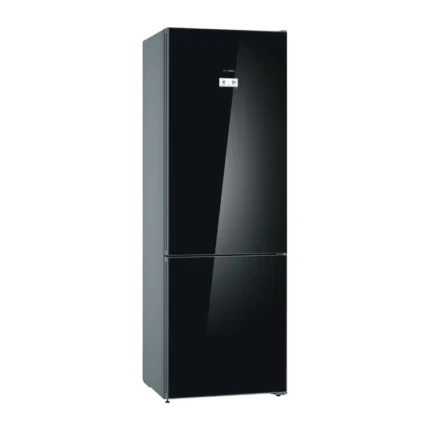 Bosch Serie 6 Bottom Mount Fridge-Freezer Black Glass