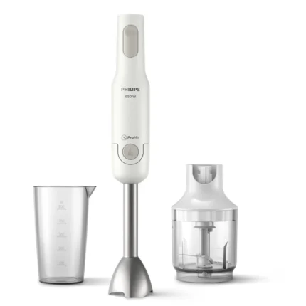 Philips Daily Collection ProMix Hand Blender with Metal Shaft & Compact Chopper 650W White