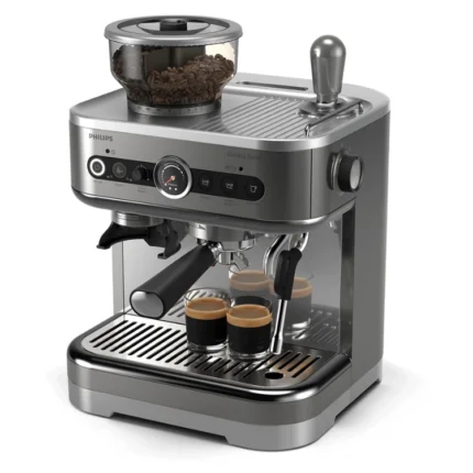 Philips Barista Brew Semi-Automatic Espresso Machine with Conical Burr Grinder & PID Control 1350W Stainless Steel/Metal