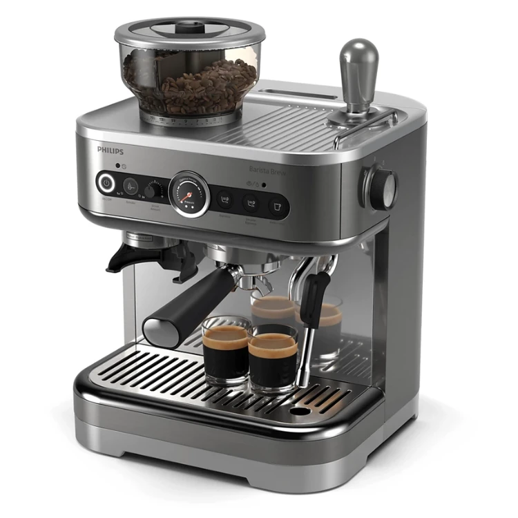 product Philips Barista Brew Semi-Automatic Espresso Machine with Conical Burr Grinder & PID Control 1350W Stainless Steel/Metal
