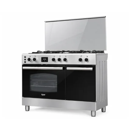 Xper 90cm Freestanding Gas Cooker with Bottle Compartment Full Safety Stainless Steel